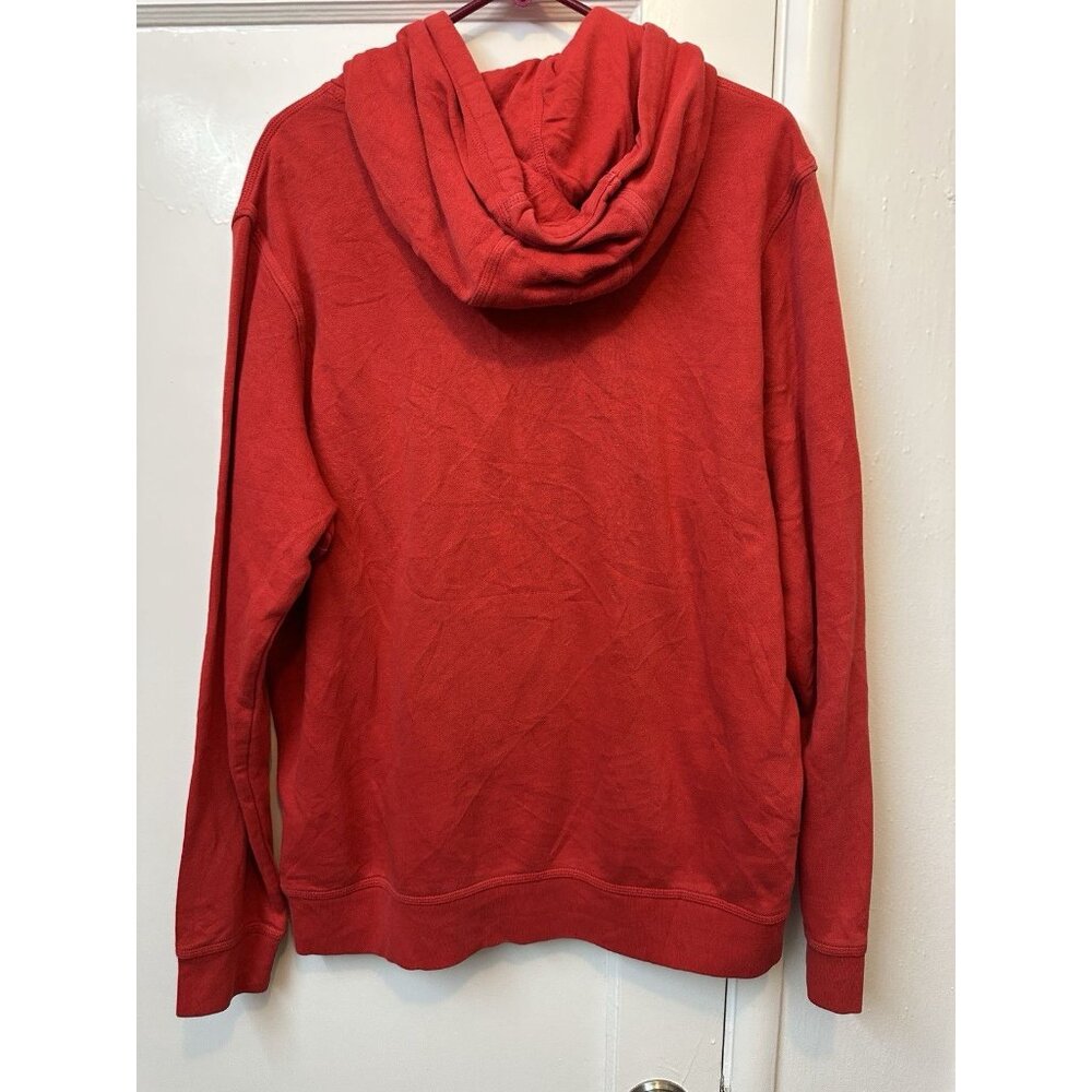 Vintage Y2K Nike Mini Swoosh Check Essential Hoodie Sweatshirt XL Red Flaws - Picture 5 of 6